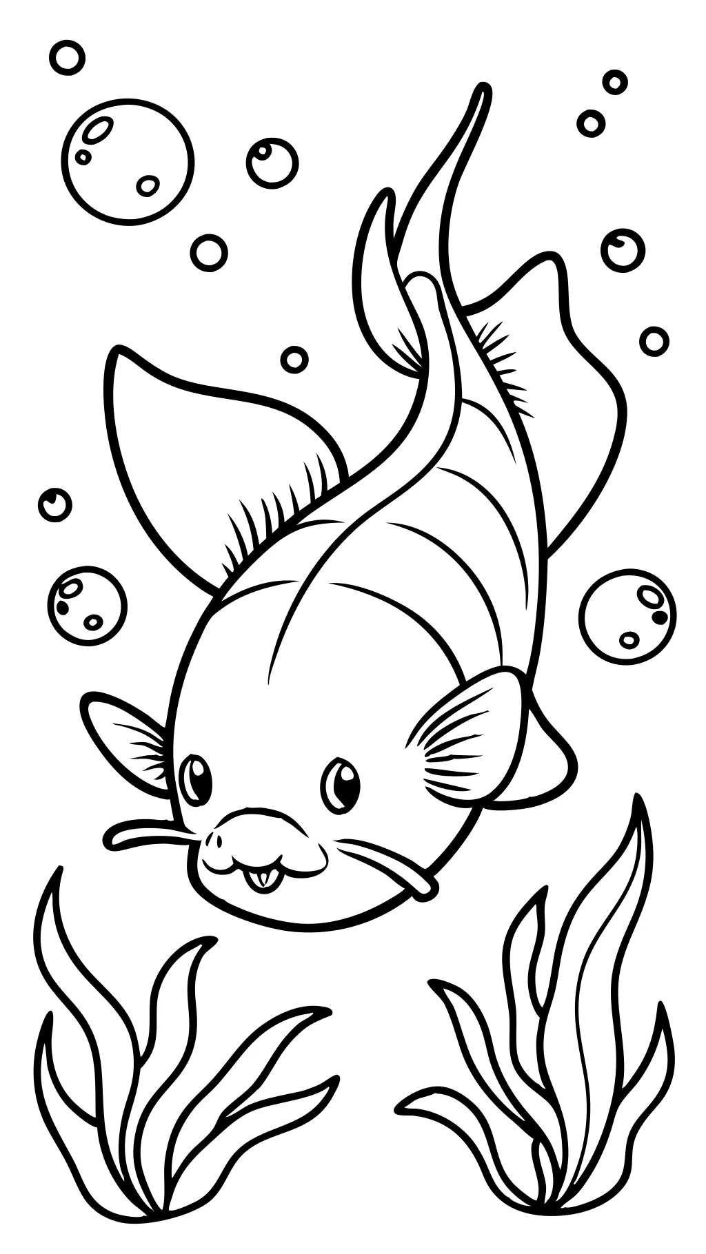 coloriages de poisson-chat